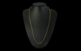 Unisex 9ct Gold Long Necklace. Fully Hallmarked for 9ct Gold. Approx Length 24 Inches. Approx Weight