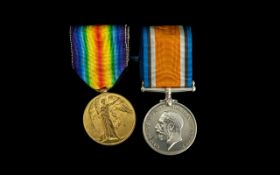WW1 Pair British War and Victory Medal, Awarded to 4627 PTE W A VINCENT 6-LOND.R.