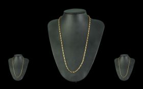 Unisex 9ct Gold Fancy Necklace. Hallmarked for 9ct Gold. Approx Length 22 Inches. Approx Weight 9.82
