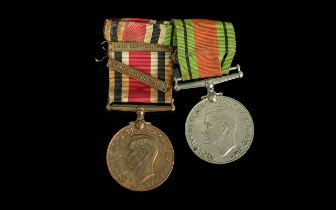 WW2 Pair Defence and Faithful Service in the Special Constabulary Medals with two clasps long