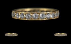 Ladies 9ct Gold Full Eternity Dress Ring. Not Stamped. Ring Size Approx N.