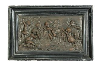 Cast Iron Fireback, depicting cherubs an