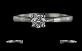 Platinum Ladies Single Stone Diamond Set