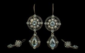 Pair of vintage-style drop earrings set
