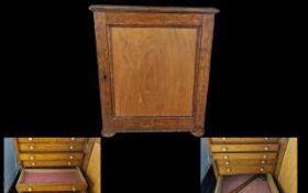 Oak Specimen Cabinet, interior with seven graduating drawers, measures 13.5'' high x 11.5~'' x 11.