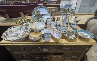 Quantity of Noritake Porcelain, including large decorated bowls, jugs, dishes, candle holders,