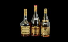 Three Bottles of French Brandy, comprising Jules Clairon Napoleon French Brandy, 70cl, 36% vol.,