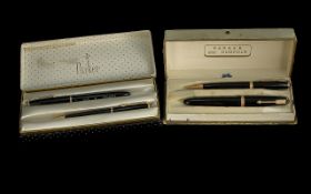 Parker Duofold Boxed 1960's Set comprising fountain pen and propelling pencil in excellent