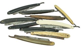 Collection of Cut Throat Razors. To Include M. Wheeler Oldham, Gong Razor, Cleveland Sheffield etc (