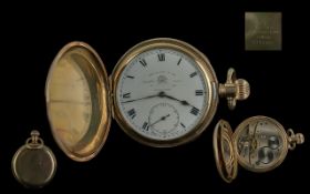 Thomas Russel and Son Tempus Fugit Liverpool Gold Filled Full Hunter POcket Watch guaranteed to be