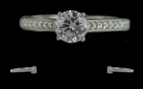 Boodles Excellent Signed Platinum and Diamond Set Ring, with Full Hallmark to Interior of Shank. For