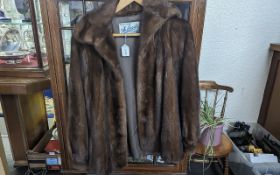 Ladies Short Brown Mink Coat - Aubrey's of Southport. Approximate size 10/12.