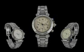 Cartier - Pasha ( Sport ) Gents Steel Cased Chronograph Wrist Watch. Ref No 1050, CC 512174.