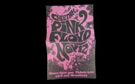 Pink Floyd Poster Card removed from record store promoting 1st USA tour 1967. Has been folded,