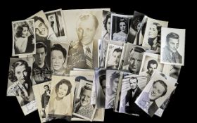 Printed Autographs on Postcard Size Photographs, including Bing Crosby, Ava Gardner, Kirk Douglas,