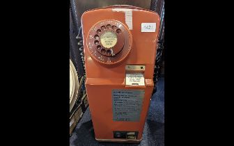 BT Vintage Red Wall Pay Phone, with slots for 2p and 10p, measures 21'' tall x 9'' wide x 8'' deep.