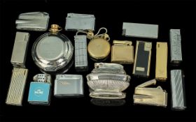 Collection of Vintage Lighters, comprising Super Sim in original box, Ronson 'Queen Anne' table