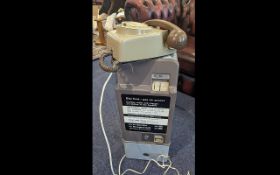 BT Vintage Grey Wall Pay Phone, with slots for 5p and 10p, measures 21'' tall x 9'' wide x 8'' deep.