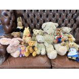 Box of Collectible Quality Teddy Bears & Soft Toys, including a Lindt bunny 12'' tall, Eton Bunny