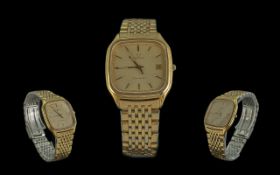 Omega Seamaster Gents Quartz Gold on Steel Wrist Watch with integral Omega gold on steel bracelt