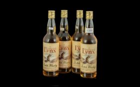 Four Bottles of Rare Highland Lynx Scotch Whiskey, 70cl, 40% vol. By Albyn Bond of Airdrie,