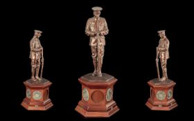 Military Interest. Limited Edition - The Unknown Warrior / Soldier Statue On a Wooden Plinth, For