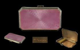 Late Victorian Period Superb Quality Ladies Sterling Silver and Enamel Case with pink enamel to