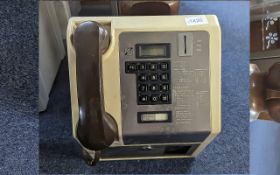 Vintage Wall Mounted Pay Phone, cream with 10p/20p/50p slots. Model No. Coin Tele 31D.