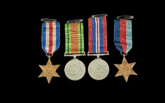 World War II Set of Military Medals ( 4 ) In Total Unnamed. Comprises 1/ Defence Medal with