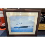 Watercolour of RMS Titanic by Chris Woods, signed bottom right hand side. Image measures 12'' x