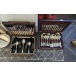 A Canteen of Kings Pattern Canteen of Cutlery - Housed in a Box. Together with Another Canteen of