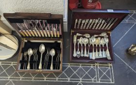A Canteen of Kings Pattern Canteen of Cutlery - Housed in a Box. Together with Another Canteen of