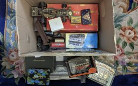 Mixed Lot To Include Diecast Models, Ephemera, Loose 00 Gauge Rolling Stock etc A/F