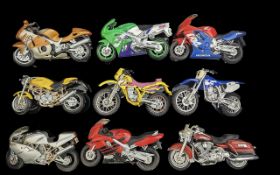 Motorcycle Model Interest A Collection of model Motorbikes with presentation bases for each 38