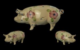 Large Handpainted Pig, measures approx. 13'' length x 7'' high.
