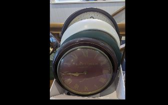 Collection of Five Battery Wall Clocks, including Craftsman Premium Ale, Smiths Quartz, George Home,