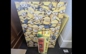 A Crayola Floating Photo Wall Shelf - Together with A Large Minions Canvas.