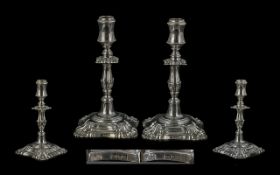 Pair of Small Silver Candlesticks in traditional style, measure 5'' high. Fully hallmarked.