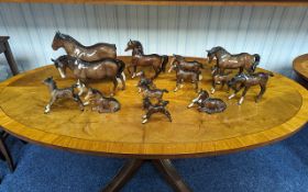A Large Collection Of Beswick Horses - Various Breeds & Sizes. Please See Photograph. A/F