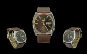 Seiko 5 Gents Vintage Steel Cased Automatic Wrist Watch. Ref 181284, 6309-848A, Features Day/Date