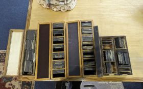 Four Boxes Containing A Quantity Of Magic Lantern Glass Slides, Mostly Religious Some