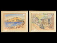 Two John Wilson Paintings, one depicting Lake Arrowhead, dated 1962,