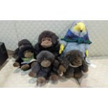 Set of Five PG Tips Monkey Soft Toys, to