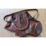 Genuine Gucci Ostrich Handbag, tan with