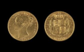 Queen Victoria 22ct Gold Shield Back You