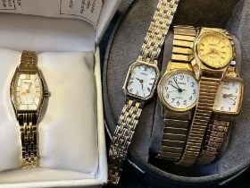Gentleman's & Ladies Wristwatches, leather and bracelet straps, including Seiko, Anna Klein,