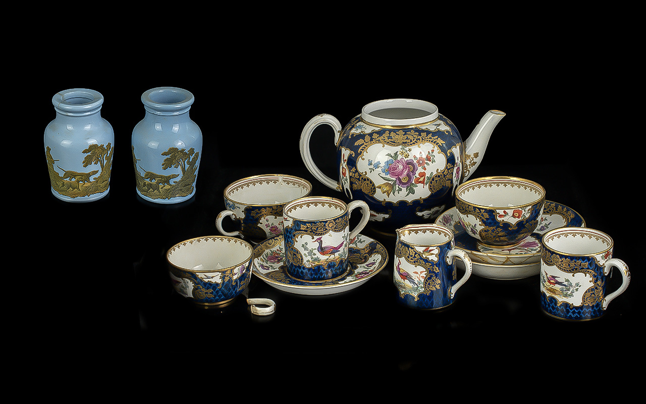 A Small Collection of Antique Ceramics to include Continental Figures, Cherub figure,