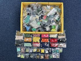 Haberdashery Interest - Large Crate of Buttons, in plastic packs, all assorted colours, shapes and