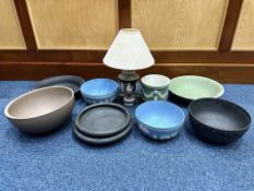 A Collection of Jasperware Wedgwood, including a Kelly Hoppen Wedgwood Bowl, jardiniere, two large