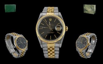 Rolex - Gentleman's 18ct Gold and Steel Oyster Perpetual Chronometer Wrist Wrist. Model No 16233,